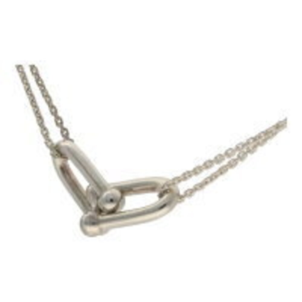 Tiffany Co Double Link Necklace Pendant Hardware Sterling Silver LI